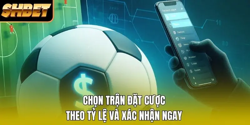 Chọn trận đặt cược theo tỷ lệ và xác nhận ngay