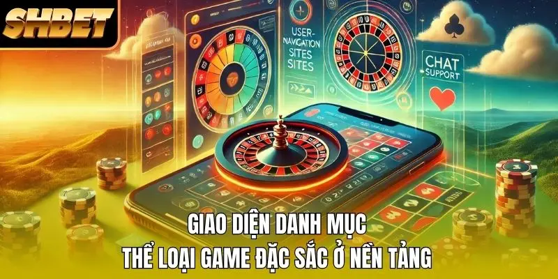 Giao diện danh mục thể loại game đặc sắc ở nền tảng